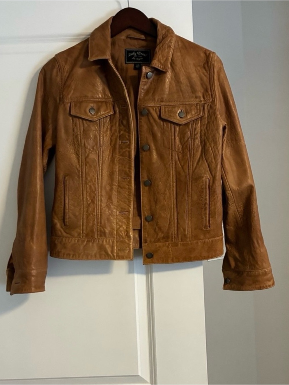 Lucky Brand Tan Genuine Leather Jacket